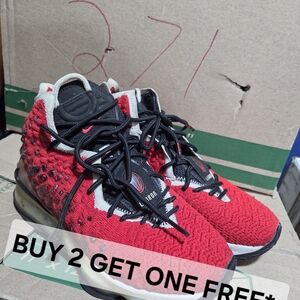 BUY 2 GET ONE FREE* Red Nike LeBron 17s Air Max Uptempo Size 6.5m/8w
